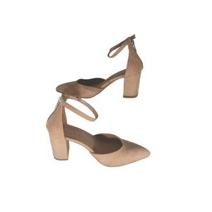 Torrid Tan Suede Ankle Strap Block Heels Womens Size‎ 6.5WW